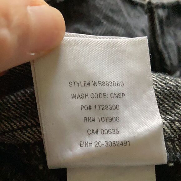 Hudson Los Angeles Black Denim High Waisted Sloane Fold Down Skirt Size 25 - Picture 9 of 9